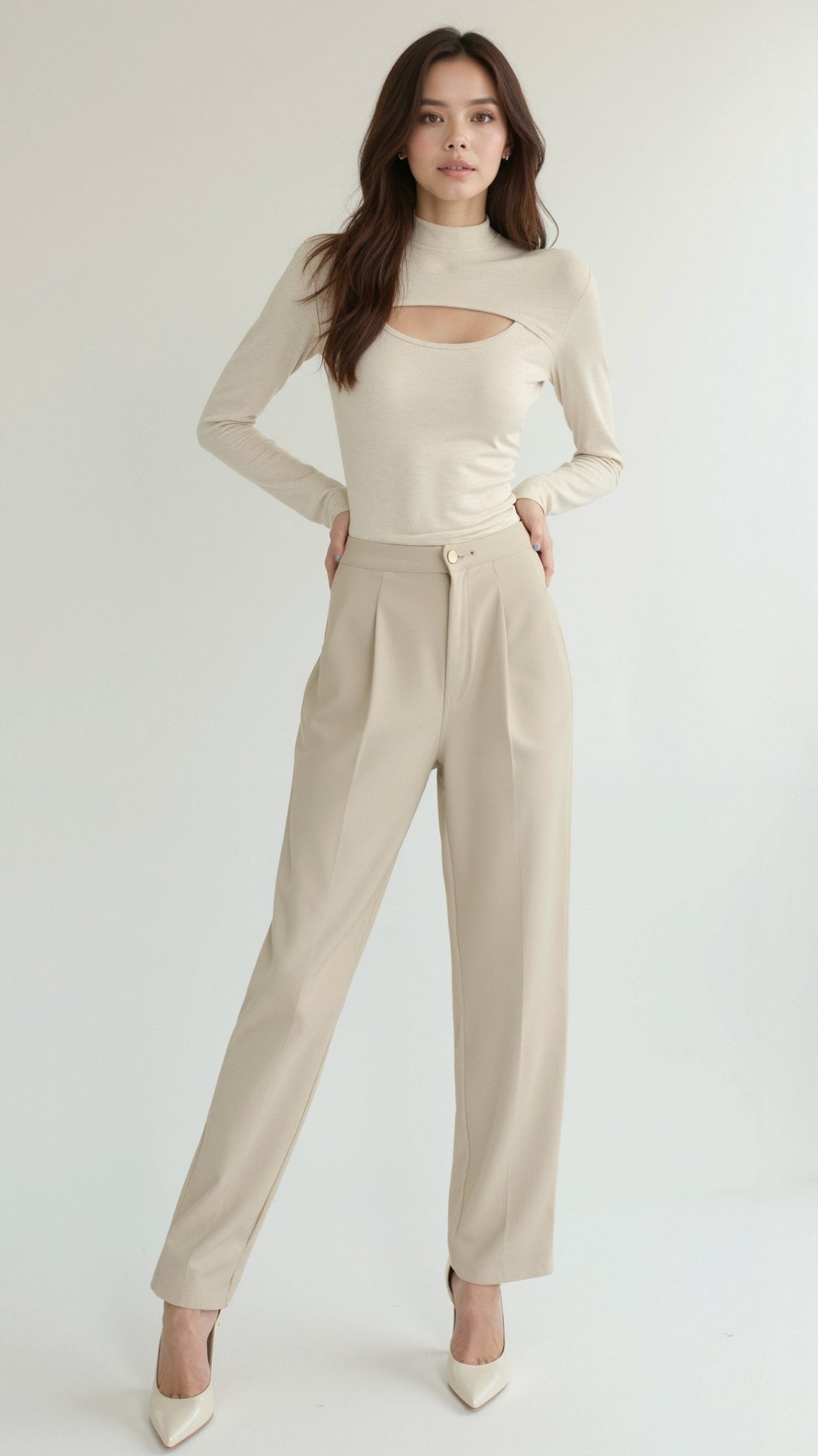 Chic Cutout Strickoberteil Damen mit Langarm für Elegante Auftritte 0