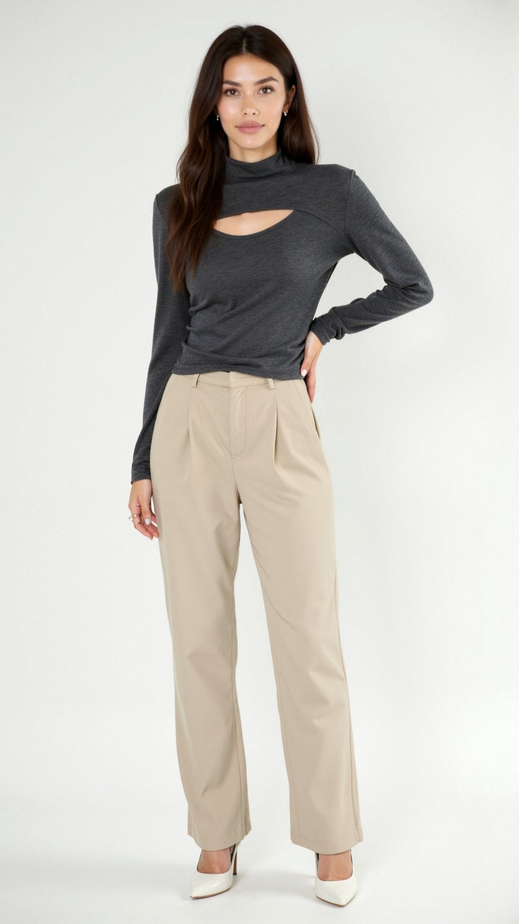 Chic Cutout Strickoberteil Damen mit Langarm für Elegante Auftritte 9