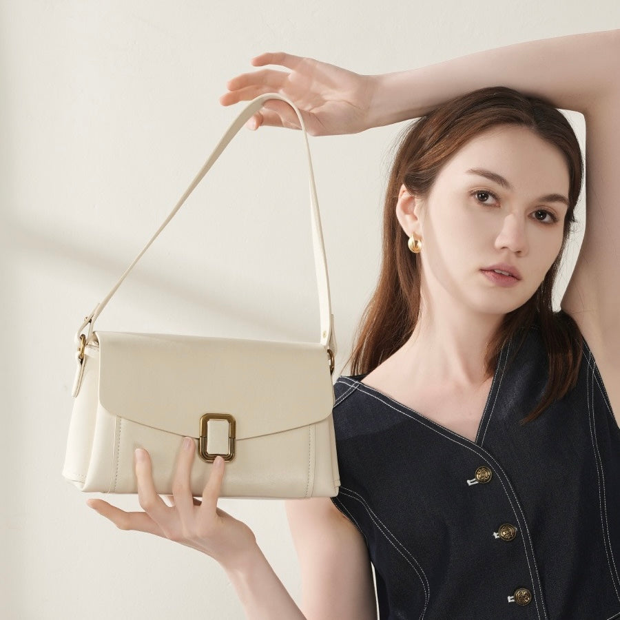 Elegante Handtasche Damen aus Hochwertigem Leder in Schwarz für Frühling und Sommer 2