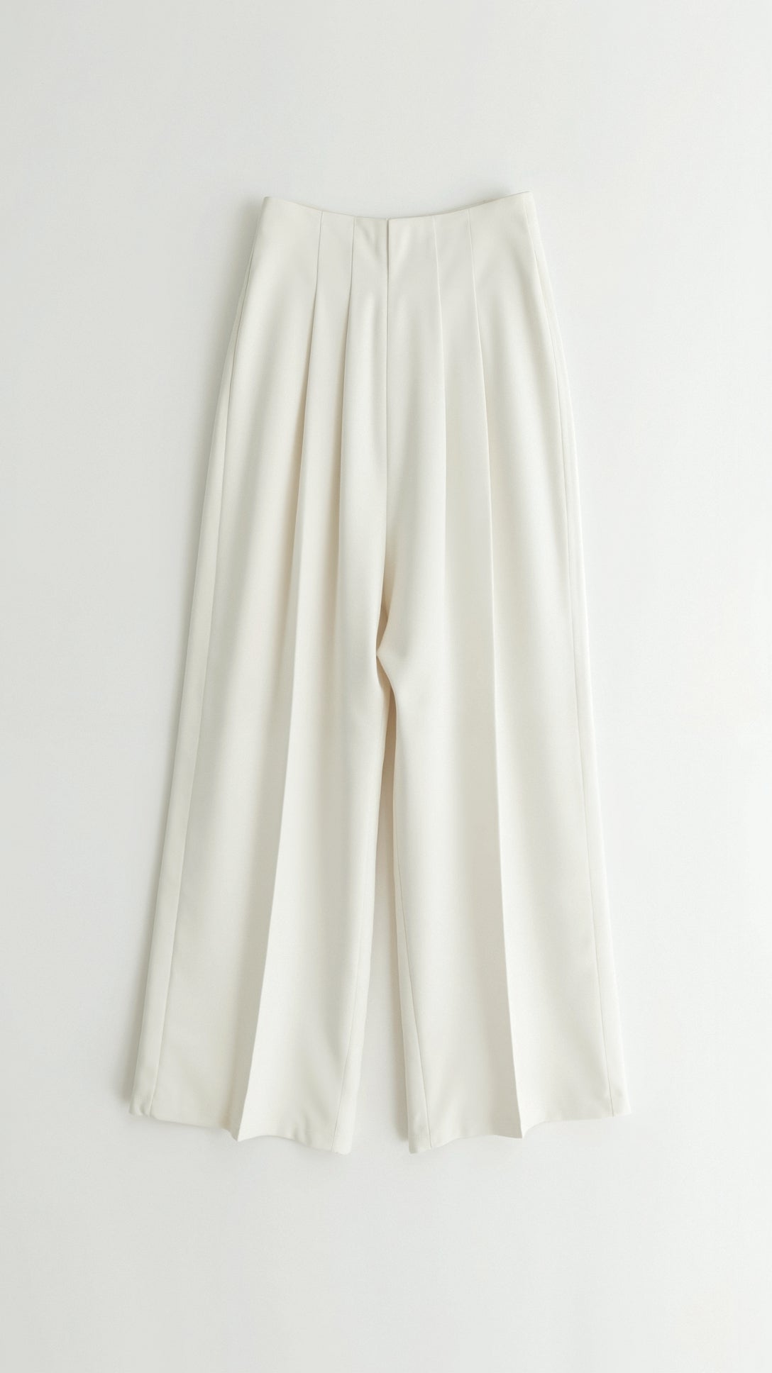 Elegante Plisseehose Damen mit Weitem Bein in Elfenbein aus Hochwertigem Crêpe 4